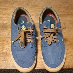 Element Blue Canvas Sneakers with Brown Laces
